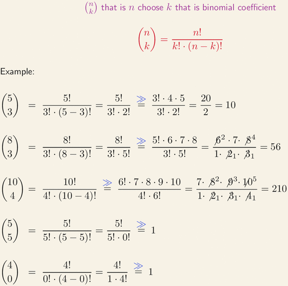 N Above K That Is N Choose K That Is Binomial Coefficient