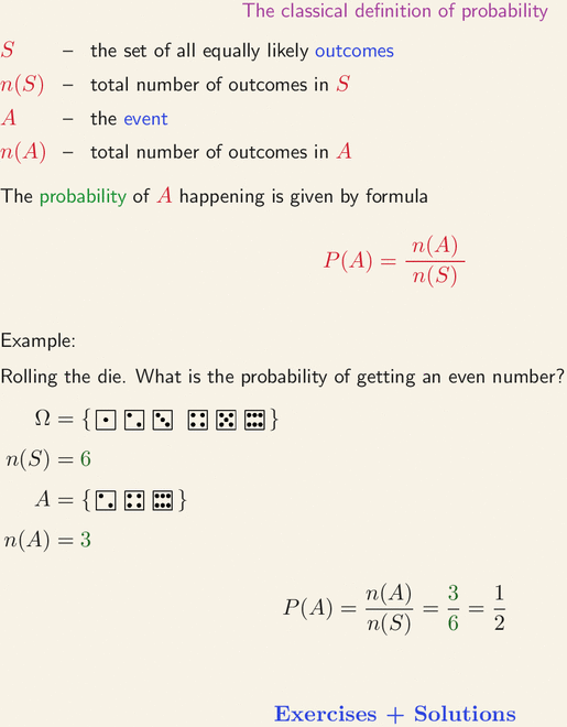 Solved 1. Define Classical Probability, provide a formula