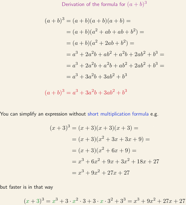 Derivation Of Formula For (a+b)^3