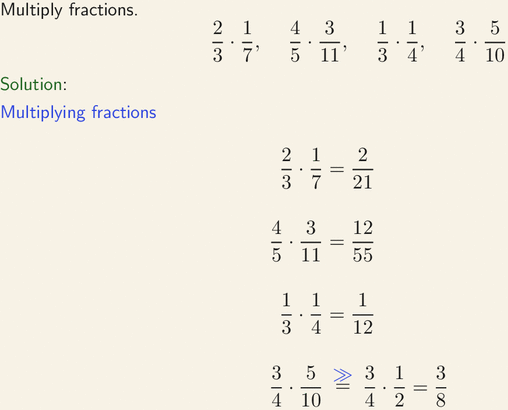 Find Product Of Fractions.