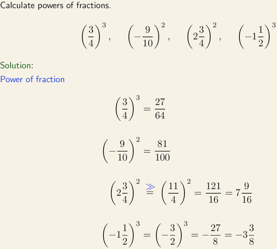 How To Calculate Power Of Fraction 